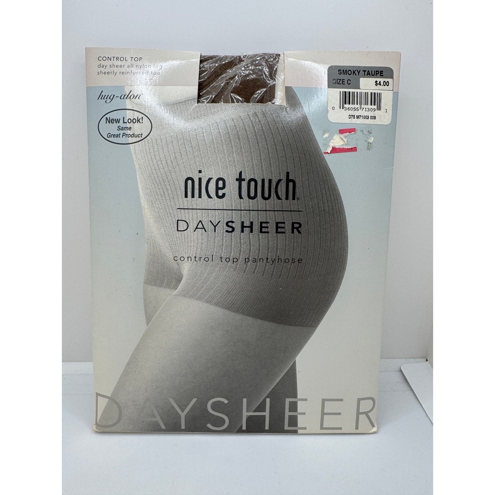 Nice Touch Daysheer Control Top Pantyhose Smoky Taupe Size C NEW